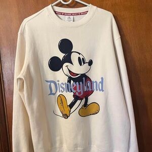 Disney Cream Crewneck Sweater with Mickey Mouse